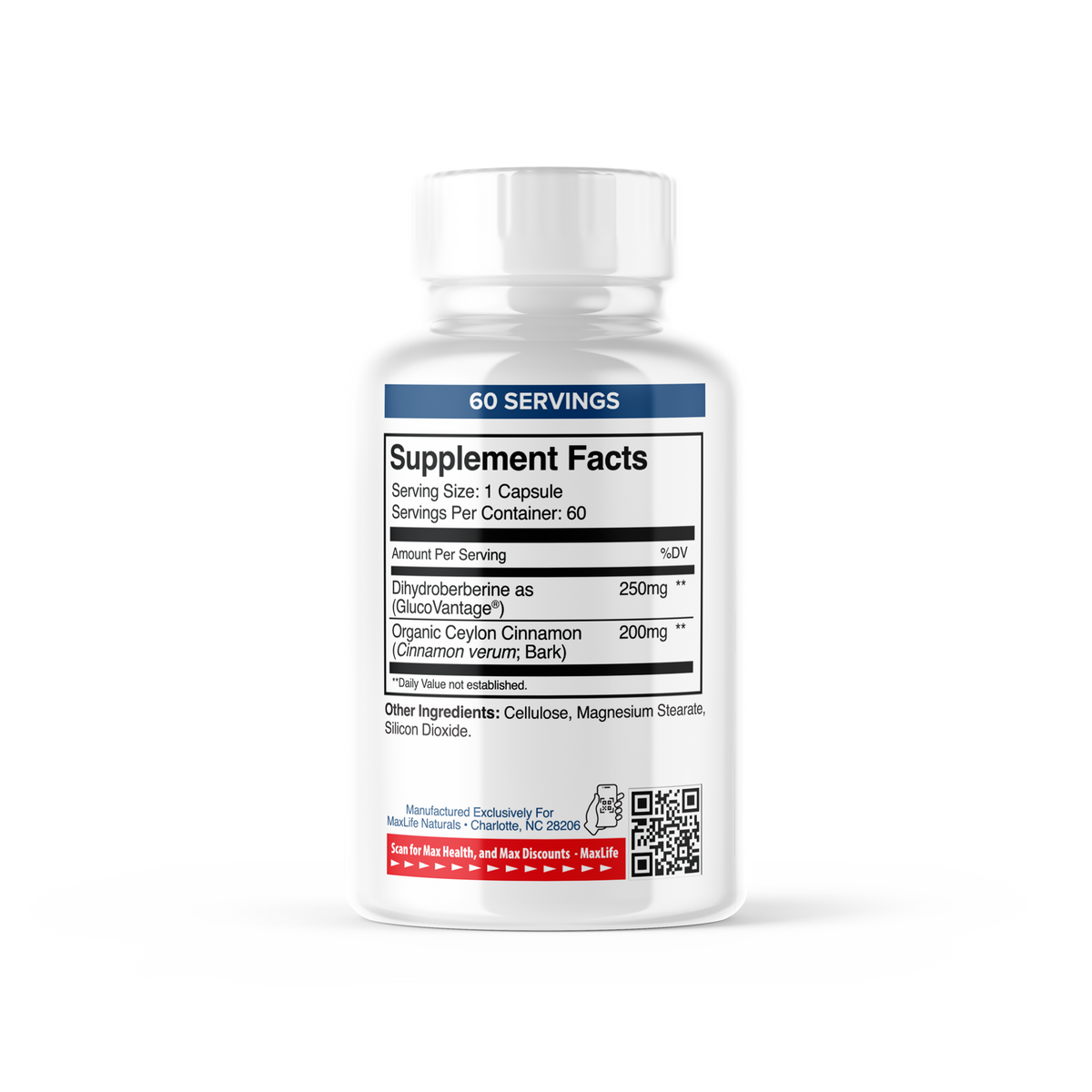 GlucoVantage - Super Berberine (DihydroBerberine) with Ceylon Cinnamon