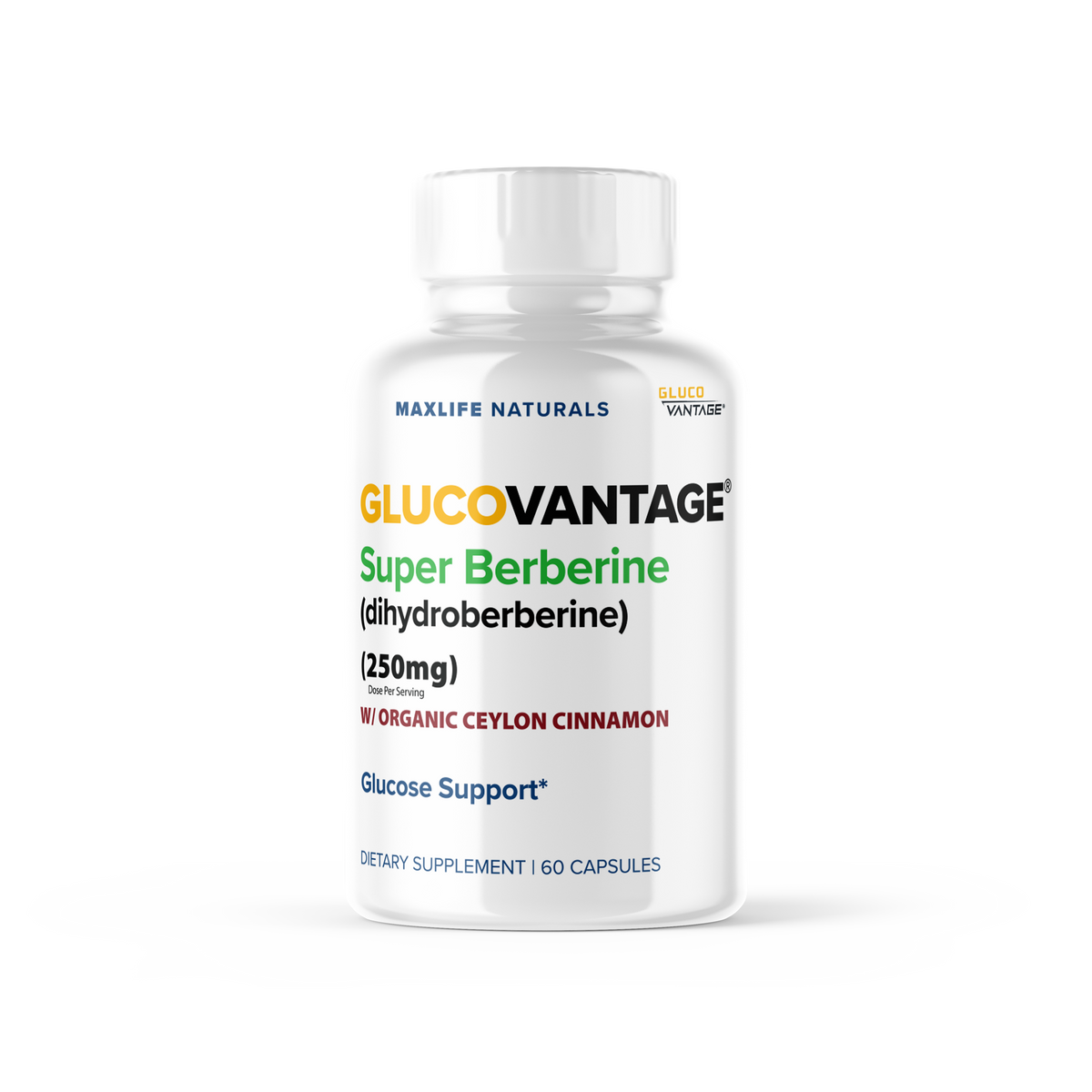 GlucoVantage - Super Berberine (DihydroBerberine) with Ceylon Cinnamon