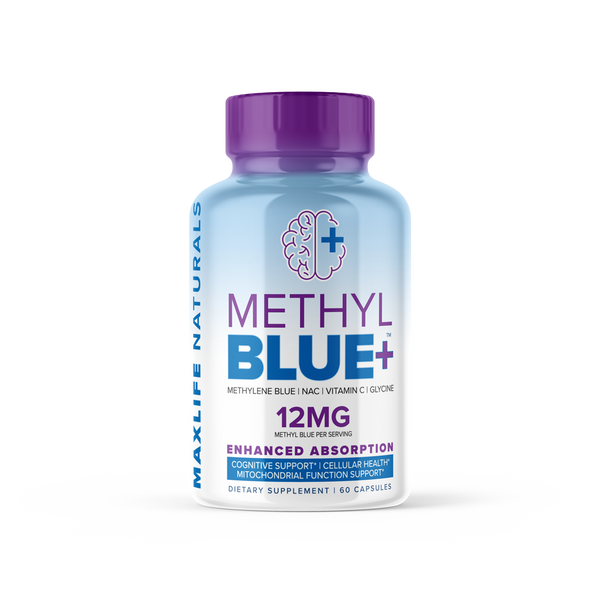 Methyl Blue+ - Methylene Blue Pharma Grade 12mg (USP Grade) with Enhan   MaxLife Naturals