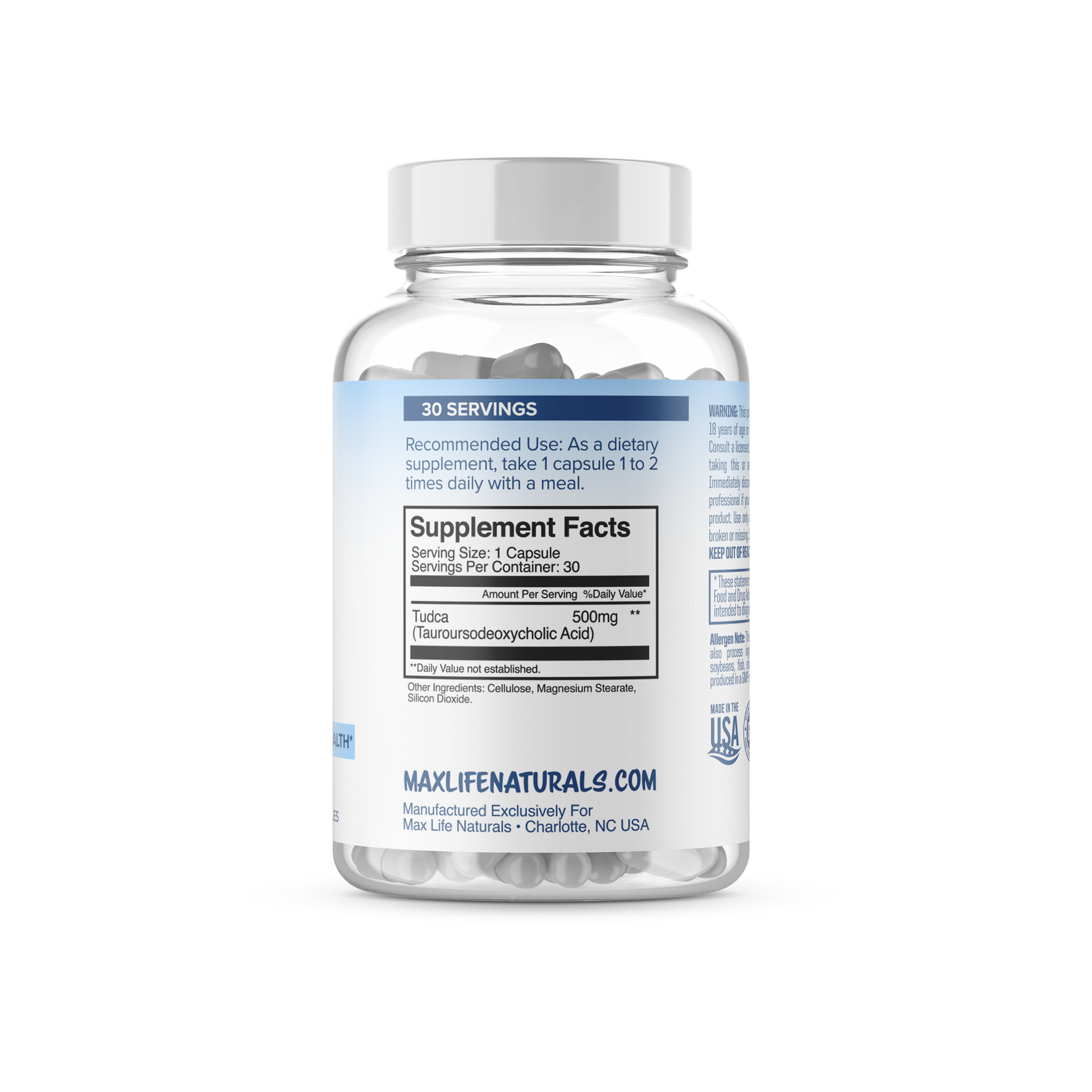 Tudca 500mg 30 Day  -  Liver and Nerve Cell Support